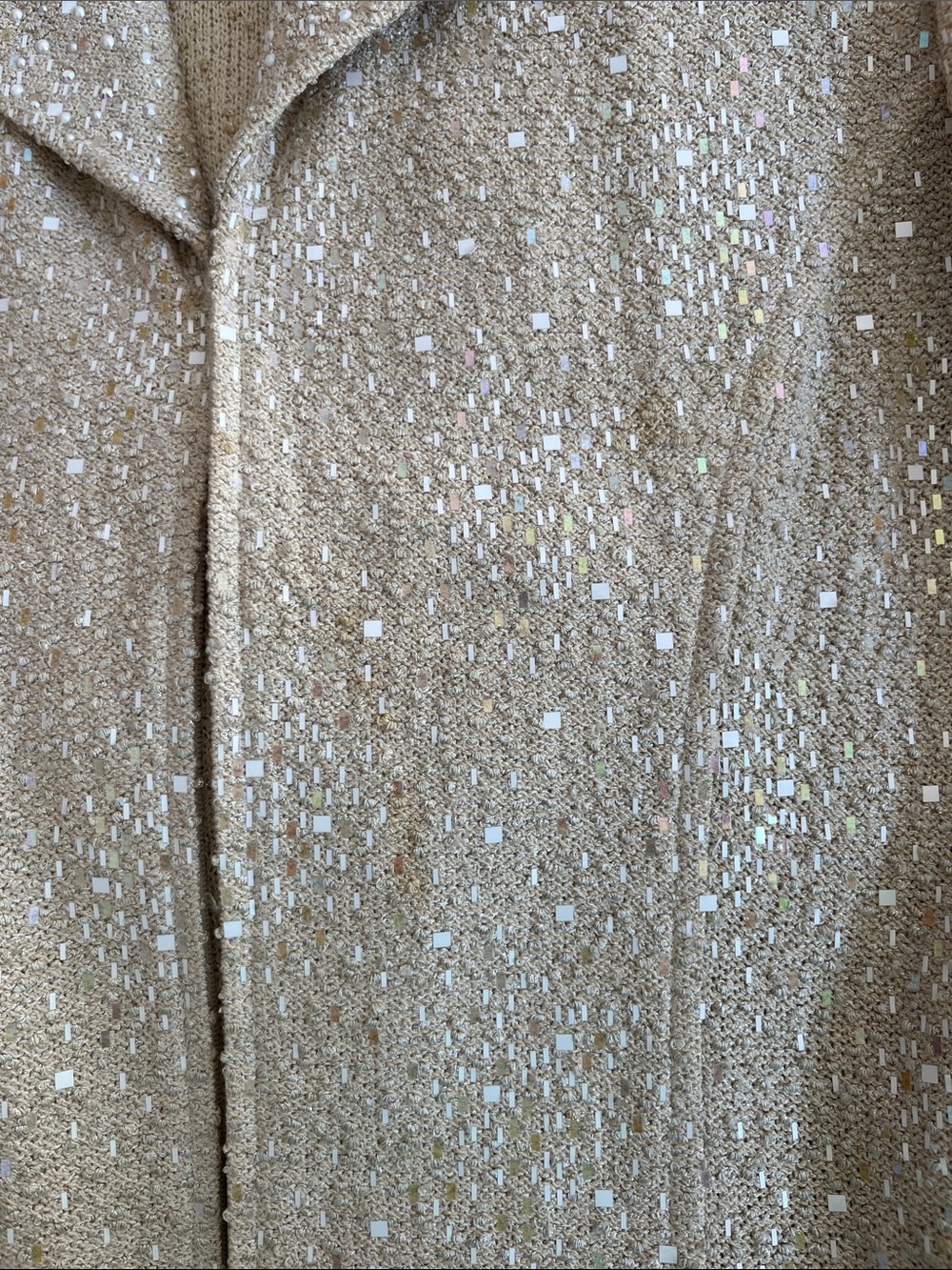 vintage St. John Evening Collection pearl paillette sequin knit zip jacket wool - Picture 15 of 16